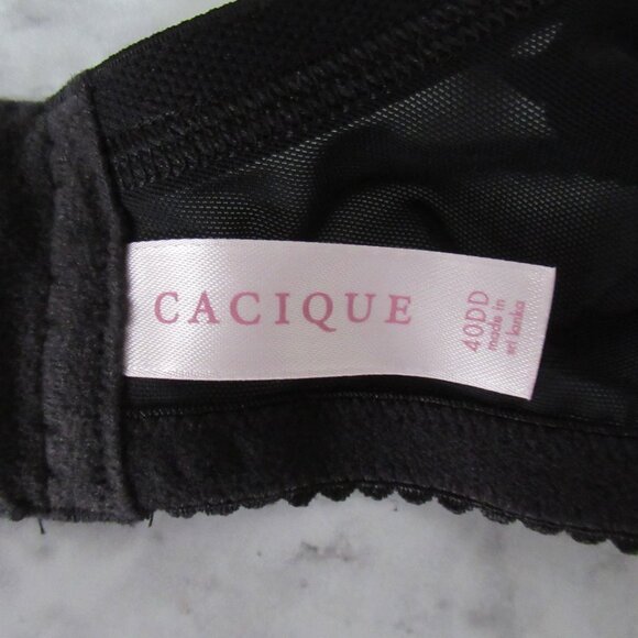 Cacique Bra 40DD Red Black Lace Bow Underwire Plus Size Back Closure - Picture 6 of 7